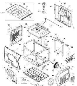 Main Unit P1 Diagram and Parts List for 030814-00  Briggs and Stratton Generator